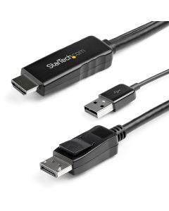 StarTech.com 2m (6ft) HDMI to DisplayPort Cable 4K 30Hz - Active HDMI 1.4 to DP 1.2 Adapter Converter Cable with Audio - USB Powered - Mac & Windows - HDMI Laptop to DP Monitor - Male/Male