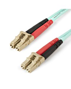 StarTech.com 5m (16.4ft) LC/UPC to LC/UPC OM4 Multimode Fiber Optic Cable, 50/125µm LOMMF/VCSEL Zipcord Fiber, 100G, Low Insertion Loss - LSZH Fiber Jumper Cord