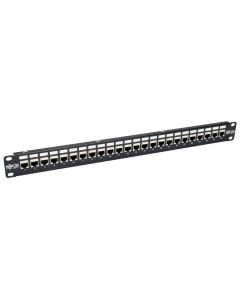 Tripp Lite N254-024-SH-6A 24-Port 1U Rack-Mount STP Shielded Cat6a Feedthrough Patch Panel, RJ45 Ethernet, TAA