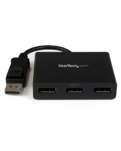 StarTech.com 3-Port Multi Monitor Adapter - DisplayPort 1.2 MST Hub to Dual 4K 30Hz & 1x 1080p - Video Splitter for Extended Desktop Mode on Windows PCs Only - DP to 3x DP Monitors