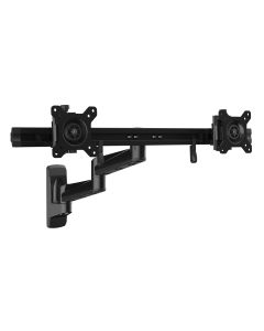 StarTech.com Wall Mount Dual Monitor Arm – Articulating Ergonomic VESA Wall Mount for 2x 24" Displays – Synchronized Adjustable Crossbar – Tilt/Swivel/Rotate- Double Screen Mount Bracket