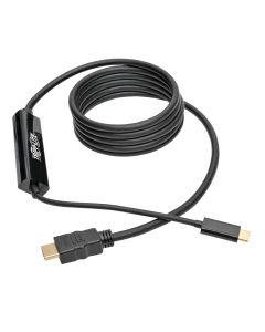 Tripp Lite U444-006-H4K6BE USB-C to HDMI Adapter Cable (M/M), 4K 60 Hz, 4:4:4, Thunderbolt 3 Compatible, Black, 6 ft. (1.8 m)