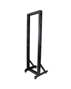 StarTech.com 2-Post 42U Mobile Open Frame Server Rack, Two Post 19in Network Rack with Wheels, Rolling Open Rack for AV/Data/Media/IT Equipment, Computer Rack for Home/Office Spaces - Casters Included