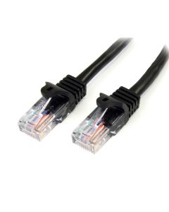 StarTech.com Cat5e Ethernet Patch Cable with Snagless RJ45 Connectors - 0.5 m, Black