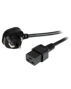 StarTech.com 6ft (2m) UK Computer Power Cable, 16AWG, BS 1363 to C19, 13A 250V, Black Replacement AC Power Cord, UK Power Cable for PC and Network Equipment
