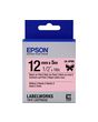 Epson Label Cartridge Satin Ribbon LK-4PBK Black/Pink 12mm (5m)