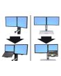Ergotron WorkFit Convert-to-LCD & Laptop Kit from Dual Displays 50.8 cm (20") Desk