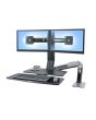Ergotron WorkFit -A, Dual monitor mount / stand 55.9 cm (22") Desk Black