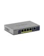 NETGEAR GS105P Unmanaged Gigabit Ethernet (10/100/1000) Power over Ethernet (PoE) Desktop/Wall-Mounting Grey