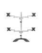 StarTech.com Desktop Quad Monitor Stand - Ergonomic VESA 4 Monitor Arm (2x2) up to 32" - Free Standing Articulating Universal Pole Mount - Height Adjustable/Tilt/Swivel/Rotate - Silver