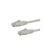 StarTech.com 50cm CAT6 Ethernet Cable - White CAT 6 Gigabit Ethernet Wire -650MHz 100W PoE RJ45 UTP Network/Patch Cord Snagless w/Strain Relief Fluke Tested/Wiring is UL Certified/TIA