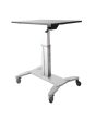 StarTech.com Mobile Standing Desk - Portable Sit Stand Ergonomic Height Adjustable Cart on Wheels - Rolling Computer/Laptop Workstation Table with Locking One-Touch Lift for Teacher/Student