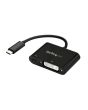 StarTech.com USB C to DVI Adapter with Power Delivery - 1080p USB Type-C to DVI-D Single Link Video Display Converter w/ Charging - 60W PD Pass-Through - Thunderbolt 3 Compatible - Black