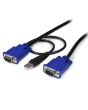 StarTech.com 15 ft 2-in-1 Ultra Thin USB KVM Cable
