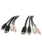 StarTech.com 6ft 4-in-1 USB DisplayPort KVM Switch Cable w/ Audio & Microphone