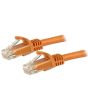 StarTech.com 7.5m CAT6 Ethernet Cable - Orange CAT 6 Gigabit Ethernet Wire -650MHz 100W PoE RJ45 UTP Network/Patch Cord Snagless w/Strain Relief Fluke Tested/Wiring is UL Certified/TIA
