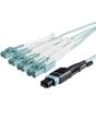 StarTech.com 10m (30ft) MTP(F)/PC to 4x LC/PC Duplex Breakout OM3 Multimode Fiber Optic Cable, OFNP Plenum, 40G Networks, Low Insertion Loss - Fiber Jumper Cord