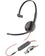 HP Poly Blackwire 3215 Monaural USB-C Headset +3.5mm Plug +USB-C/A Adapter