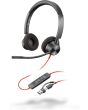 HP Poly Blackwire 3320 Stereo Microsoft Teams Certified USB-C Headset +USB-C/A Adapter