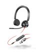 HP Poly Blackwire 3325 Stereo Microsoft Teams Certified USB-C Headset +3.5mm Plug +USB-C/A Adapter