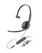 HP Poly Blackwire 3215 Monaural USB-C Headset +3.5mm Plug +USB-C/A Adapter (Bulk)