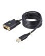 StarTech.com 6.6ft (2m) USB to Serial Adapter Cable, COM Retention, Interchangeable Screws/Nuts, USB-A to DB9 RS232, FTDI IC, ESD Protection, Windows/macOS/Linux