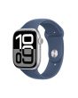 Apple Watch Series 10 GPS 46mm Silver Aluminium Case with Denim Sport Band - S/M
