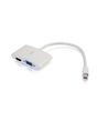 C2G 20cm Mini DisplayPort to HDMI or VGA Adapter Converter 4K UHD - White