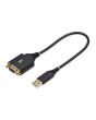 StarTech.com 1ft (30cm) USB to Null Modem Serial Adapter Cable, COM Retention, FTDI, USB-A to DB9 RS232, Interchangeable DB9 Nuts/Screws, Windows/macOS/Linux