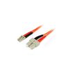 StarTech.com 2m Fiber Optic Cable - Multimode Duplex 50/125 - LSZH Fiber Jumper Cord - LC/SC