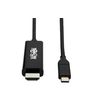 Tripp Lite U444-006-H4K6BE USB-C to HDMI Adapter Cable (M/M), 4K 60 Hz, 4:4:4, Thunderbolt 3 Compatible, Black, 6 ft. (1.8 m)