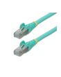 StarTech.com 50cm CAT6a Ethernet Cable - Aqua - Low Smoke Zero Halogen (LSZH) - 10GbE 500MHz 100W PoE++ Snagless RJ-45 w/Strain Reliefs S/FTP Network Patch Cord