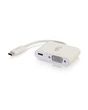 C2G USB C to VGA Video Adapter w/ Power Delivery - USB Type C to VGA White