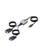 StarTech.com 13ft (4m) 2-Port USB to Serial Adapter Cable, Interchangeable DB9 Screws/Nuts, COM Retention, USB-A to DB9 RS232, FTDI, Level-4 ESD Protection, Windows/macOS/ChromeOS/Linux - Rugged TPE Construction